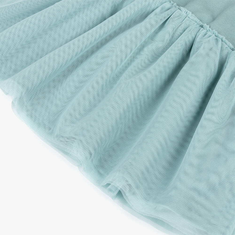 Stella McCartney Kids-Платье из тюля с зелеными птицами для девочек | Childrensalon Outlet