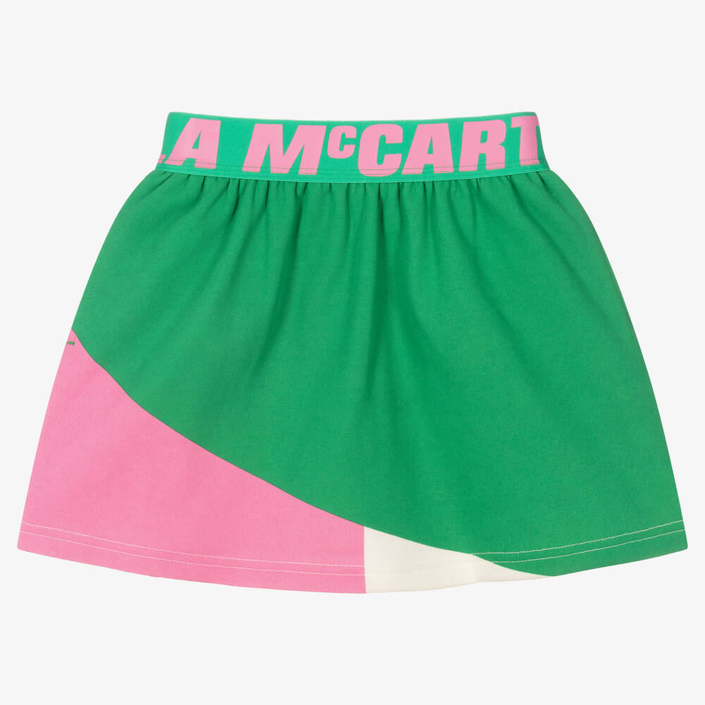 Stella McCartney Kids - Girls Green Colourblock Skirt | Childrensalon
