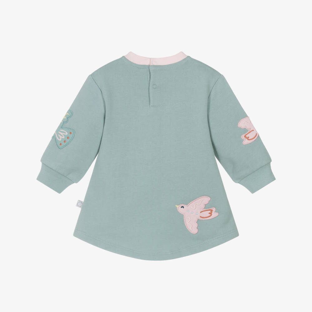 Stella McCartney Kids-Girls Green Cotton Bird Dress | Childrensalon Outlet
