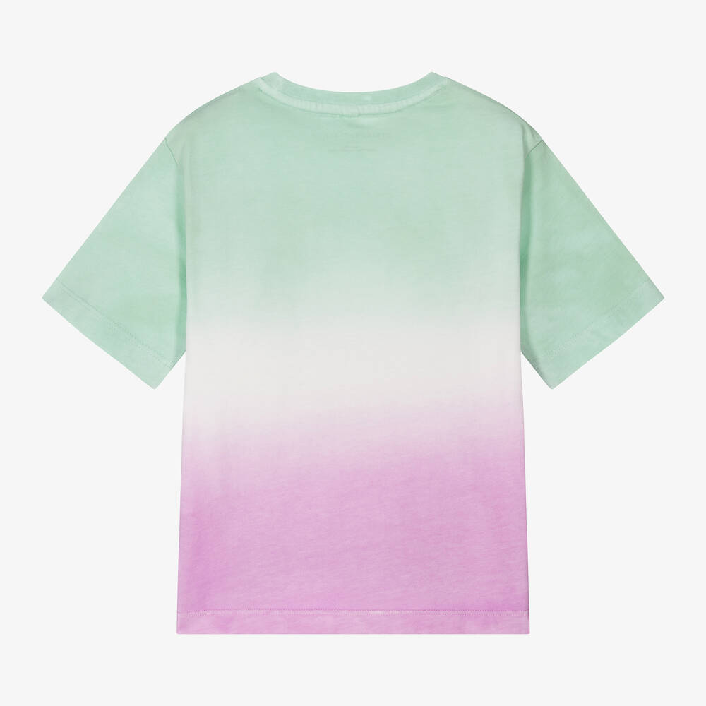 Stella McCartney Kids - Girls Green Cotton Ombré T-Shirt