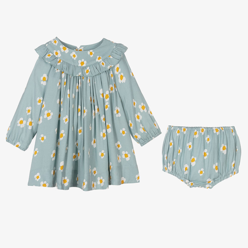 Stella McCartney Kids-Girls Green Daisy Print Dress | Childrensalon Outlet