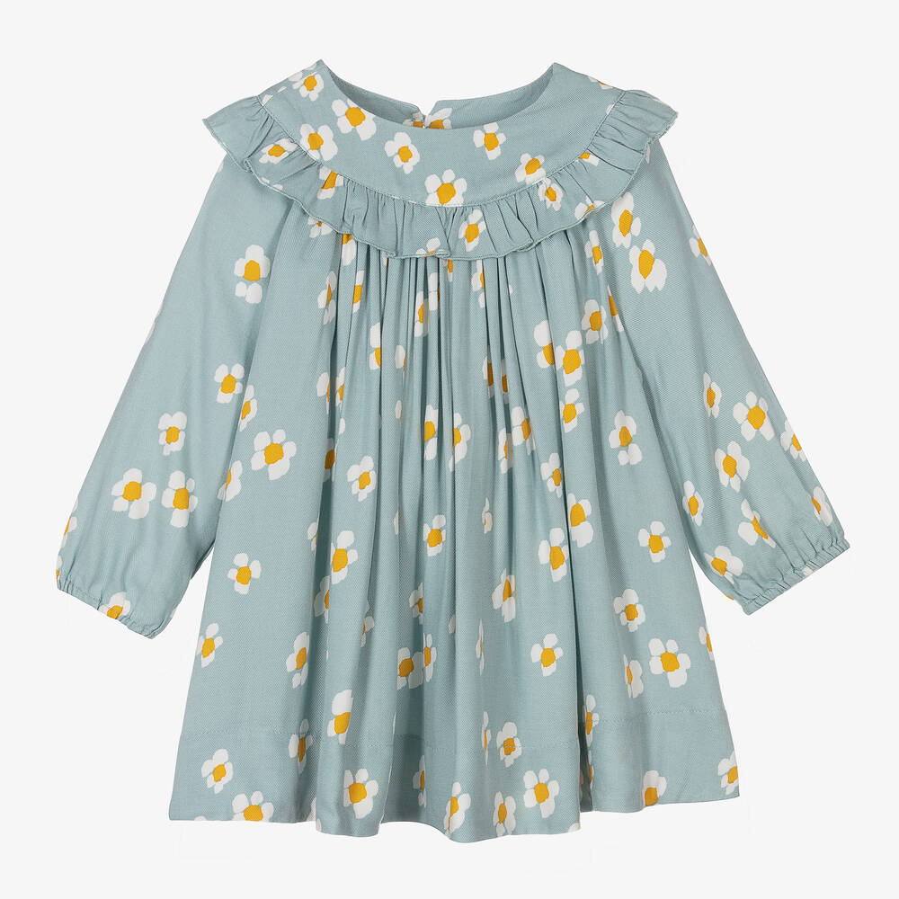 Stella McCartney Kids - Grünes Kleid mit Gänseblümchen (M) | Childrensalon