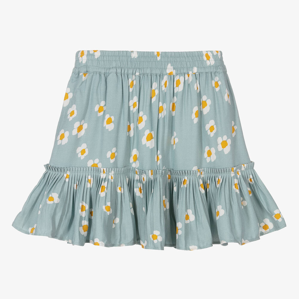 Stella McCartney Kids-Girls Green Daisy Print Skirt | Childrensalon Outlet