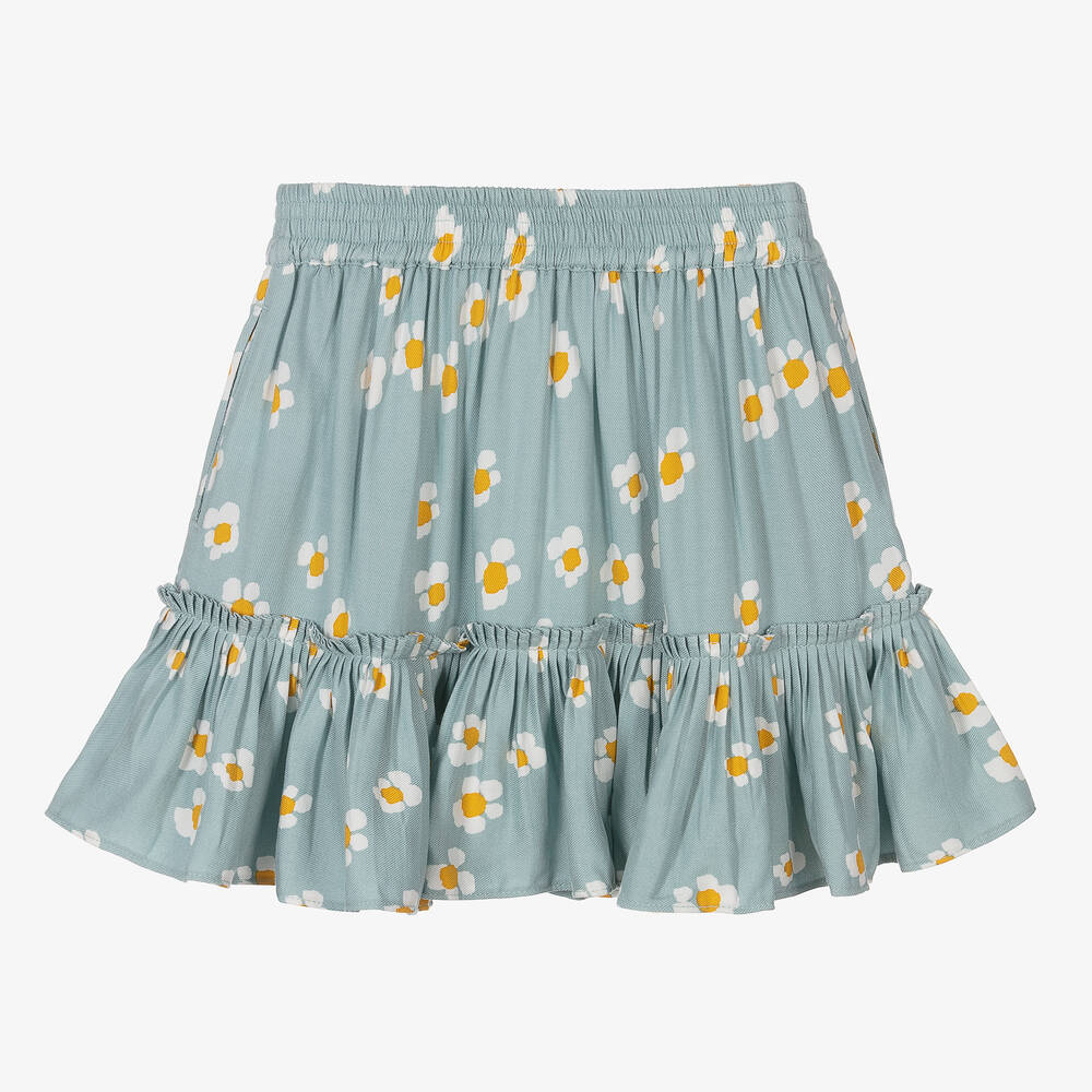 Stella McCartney Kids - Girls Green Daisy Print Skirt | Childrensalon