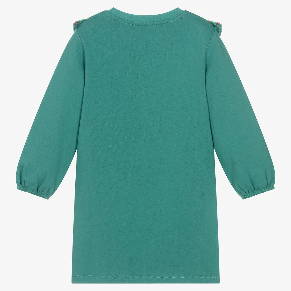 Stella McCartney Kids-Зеленое платье с вышитыми желудями | Childrensalon Outlet