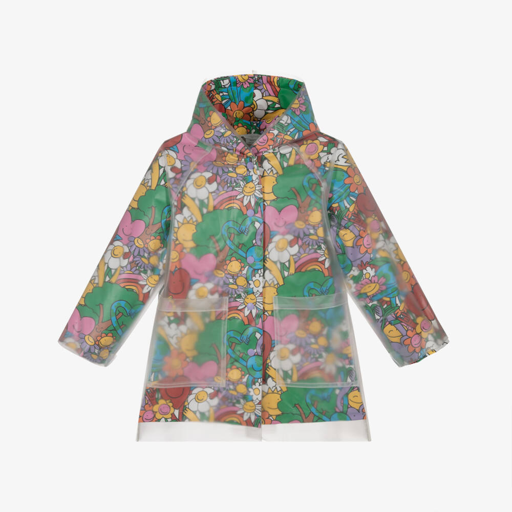 Stella McCartney Kids-Girls Green Floral Adventure Raincoat | Childrensalon Outlet