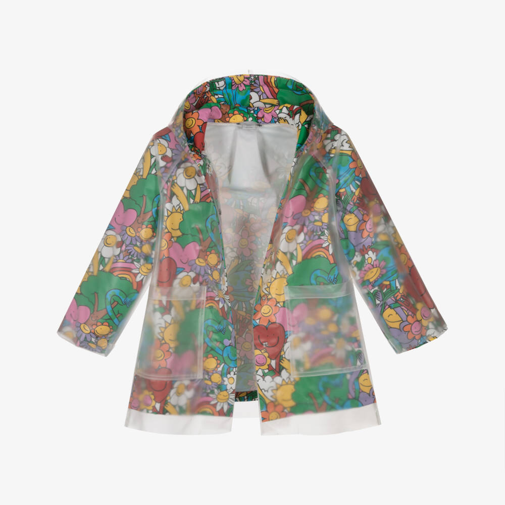 Stella McCartney Kids-Girls Green Floral Adventure Raincoat | Childrensalon Outlet