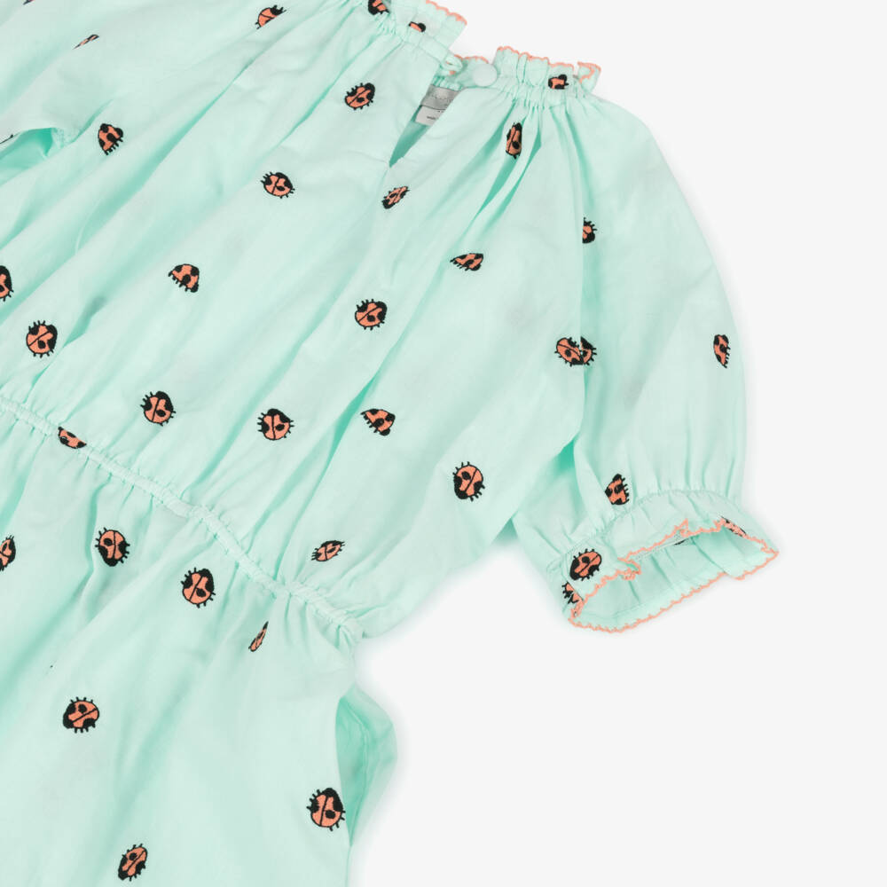 Stella McCartney Kids-Girls Green Organic Ladybird Frock | Childrensalon Outlet