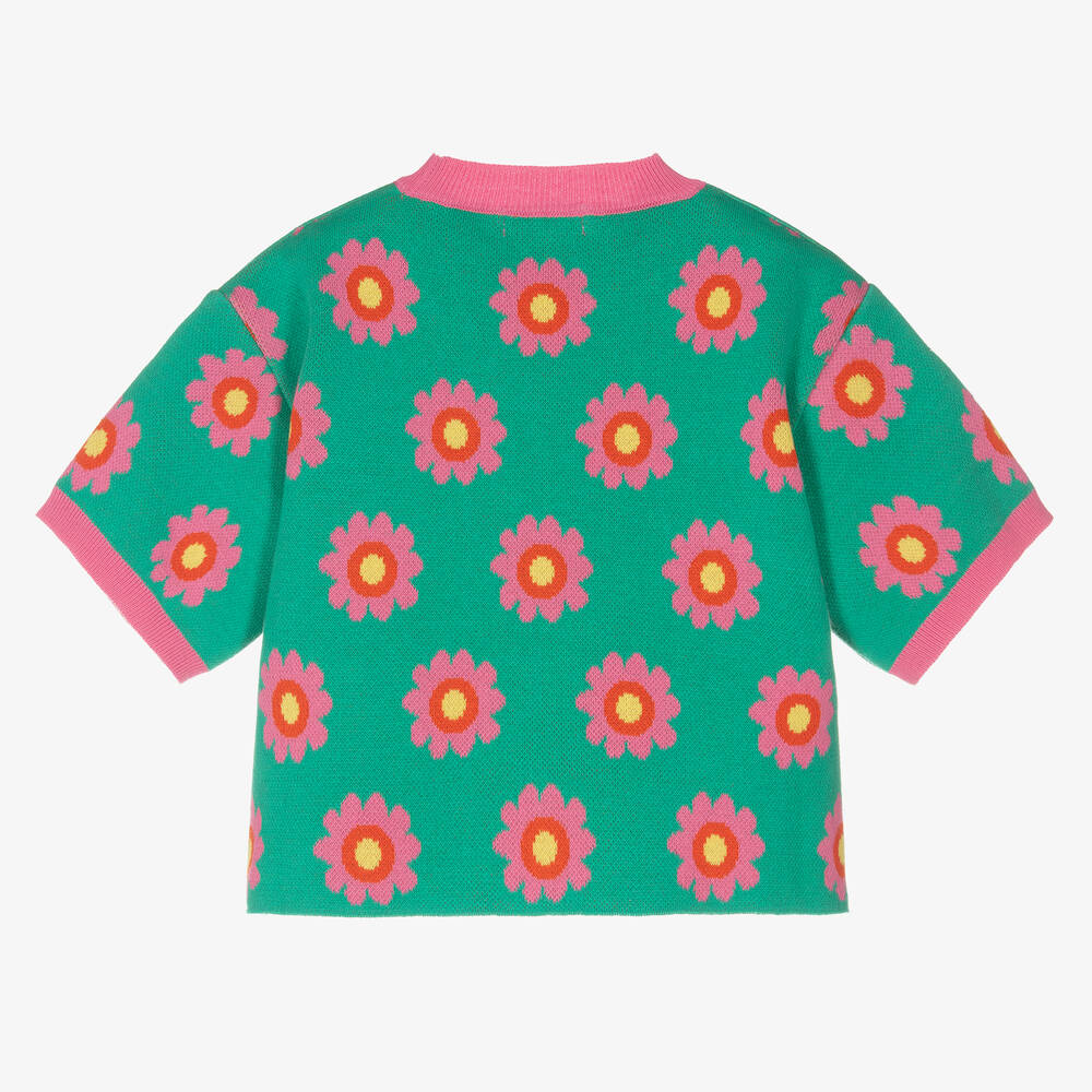 Stella McCartney Kids-توب قطن محبوك لون أخضر وزهري للبنات | Childrensalon Outlet