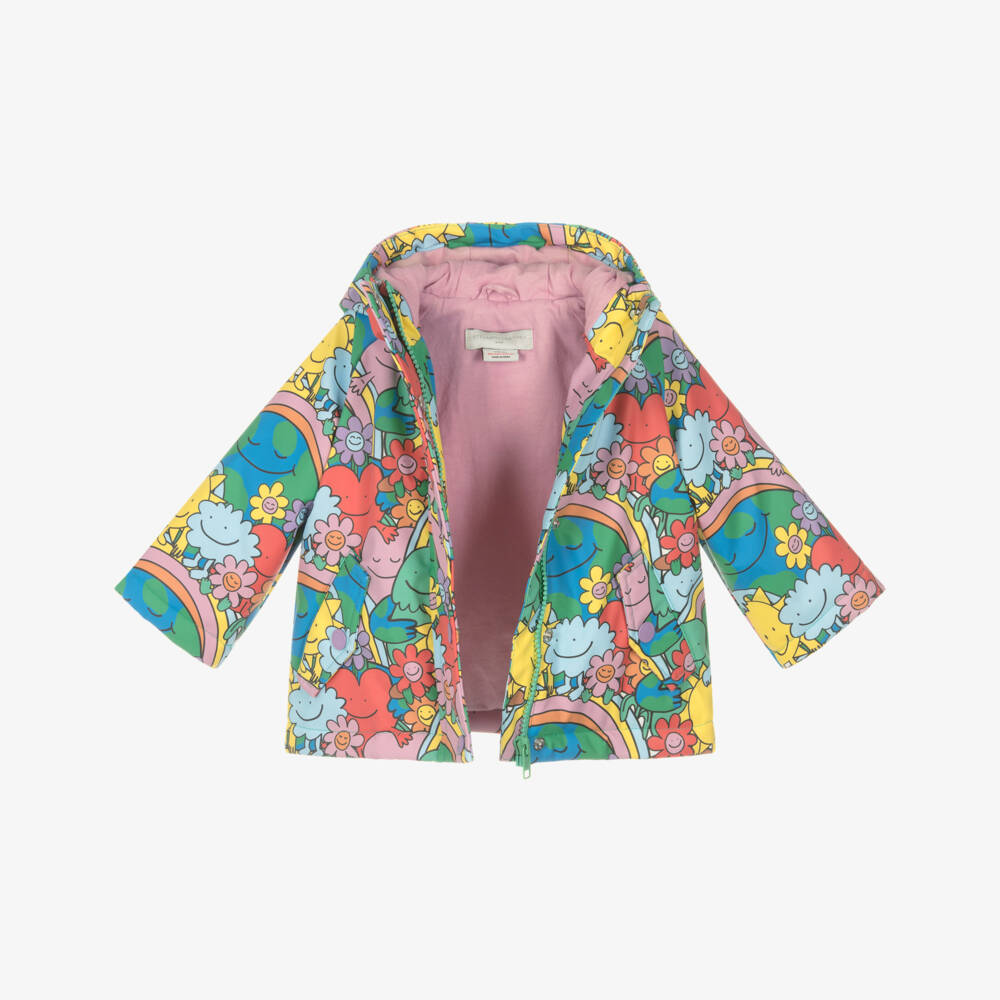Stella McCartney Kids-Girls Green Planet Earth & Friends Hooded Raincoat | Childrensalon Outlet