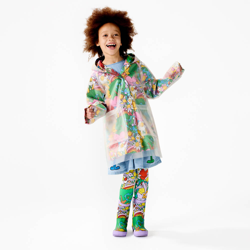 Stella McCartney Kids-Girls Green Planet Earth & Friends Raincoat | Childrensalon Outlet