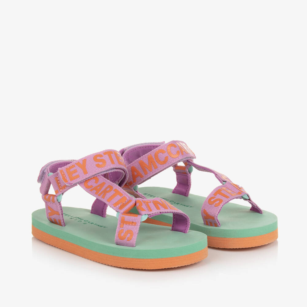 Stella McCartney Kids-Фиолетово-зеленые сандалии для девочек | Childrensalon Outlet