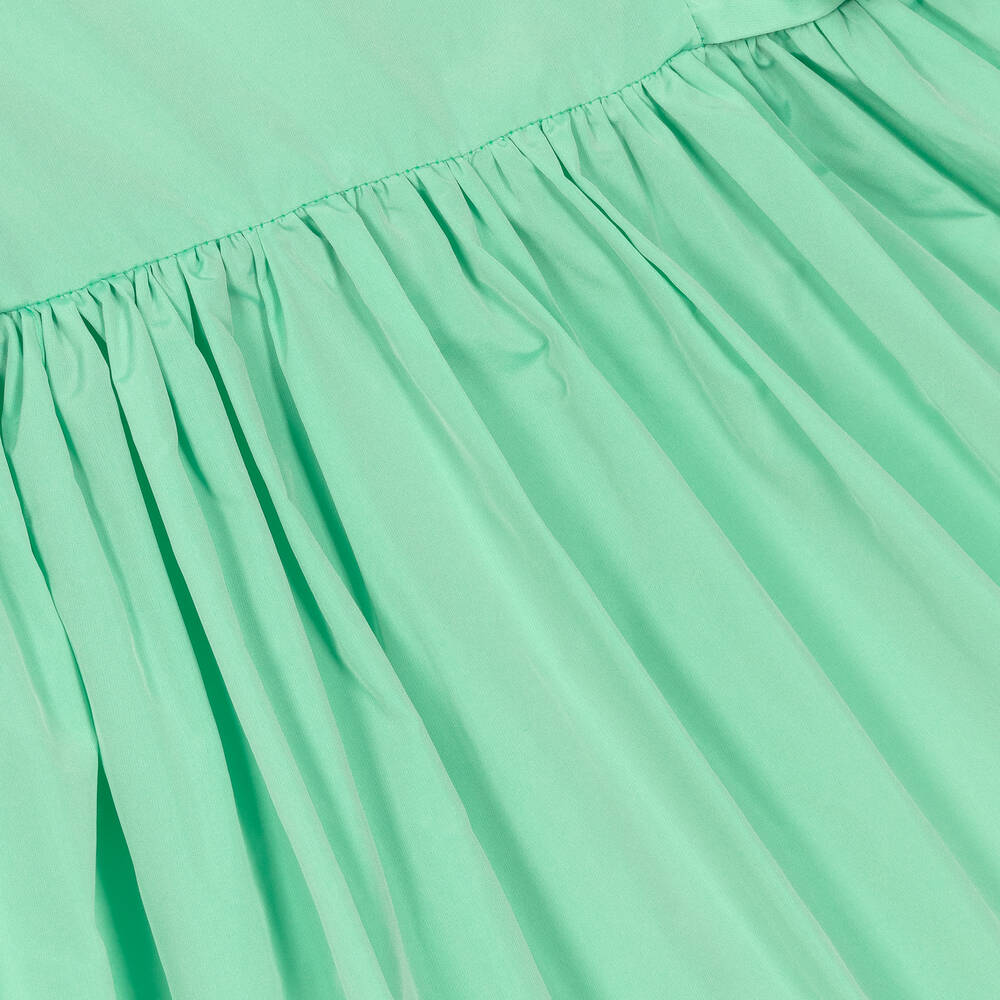 Stella McCartney Kids-فستان تافيتا لون أخضر باستيل | Childrensalon Outlet