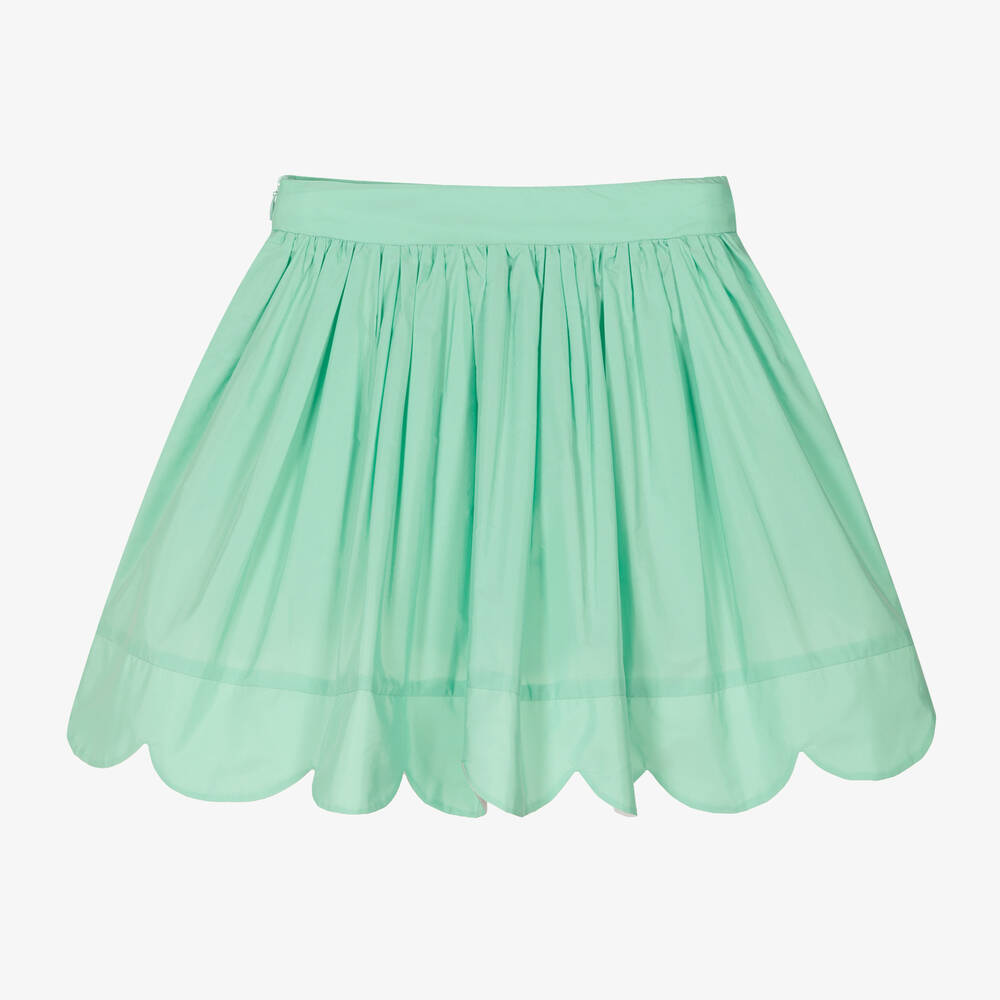 Stella McCartney Kids-Girls Green Taffeta Skirt | Childrensalon Outlet