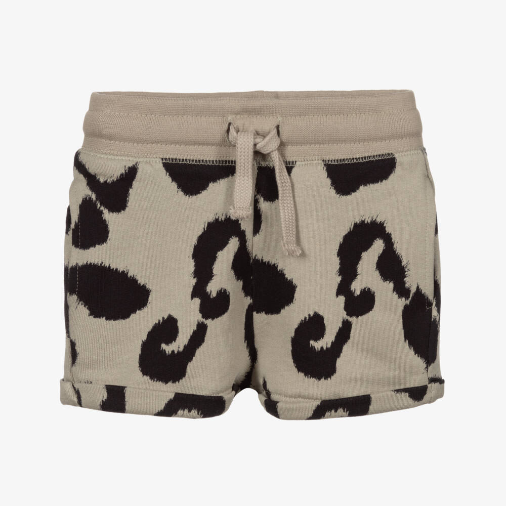 Stella McCartney Kids-Серые шорты с леопардовым принтом для девочек | Childrensalon Outlet