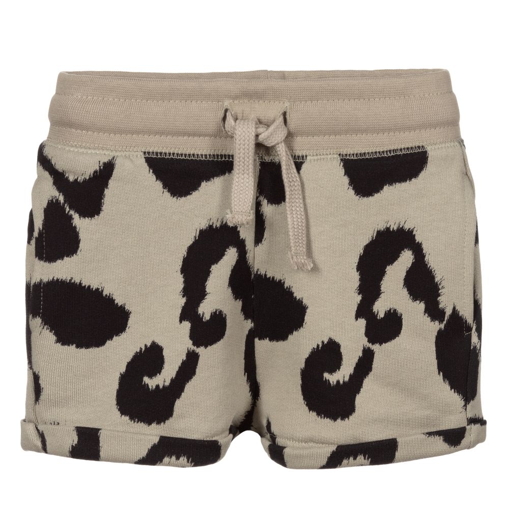 Stella McCartney Kids-Girls Grey Leopard Shorts | Childrensalon Outlet