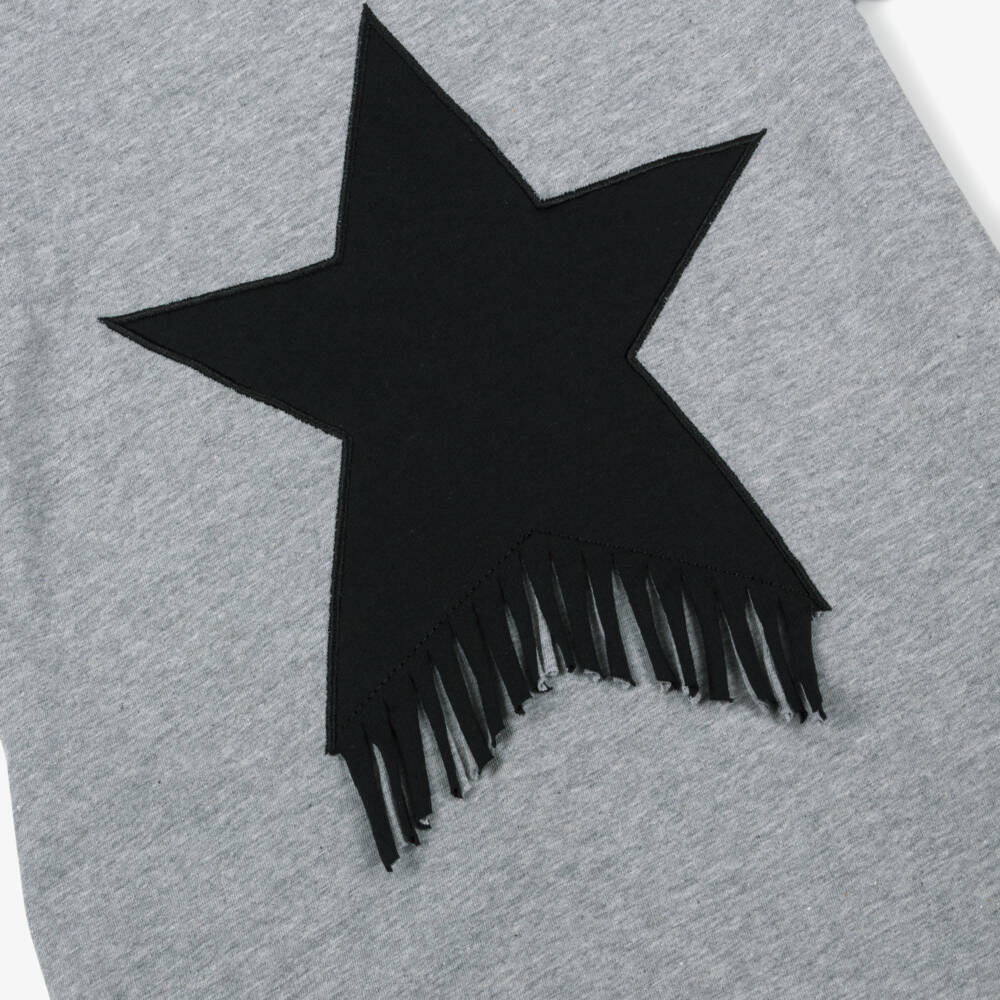 Stella McCartney Kids-Girls Grey Star Cotton Dress | Childrensalon Outlet