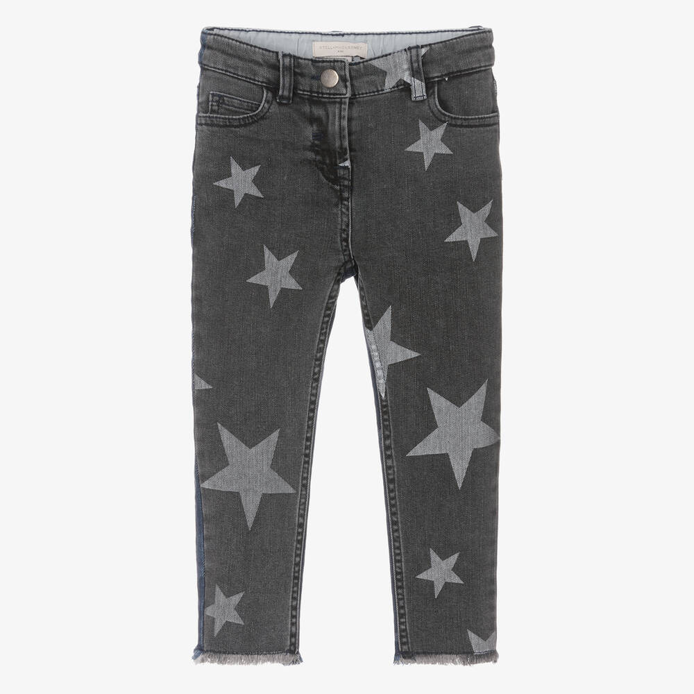 Stella McCartney Kids - Girls Grey Star Denim Jeans  | Childrensalon