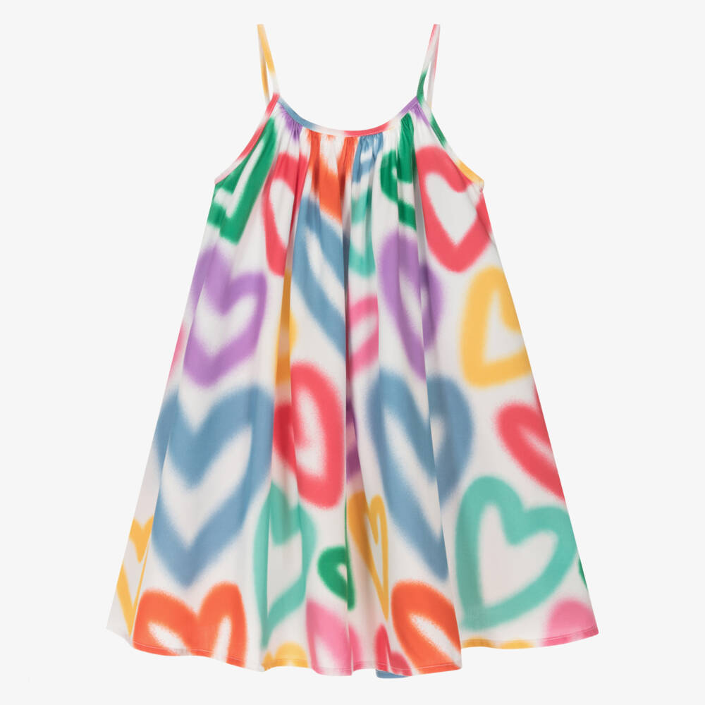 Stella McCartney Kids-Сарафан с сердечками розовый и красный для девочек | Childrensalon Outlet