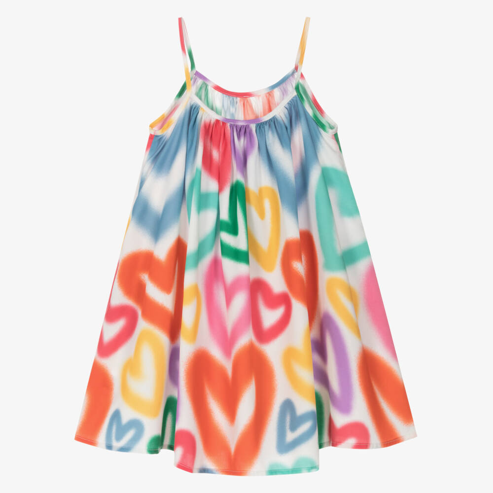 Stella McCartney Kids-Сарафан с сердечками розовый и красный для девочек | Childrensalon Outlet