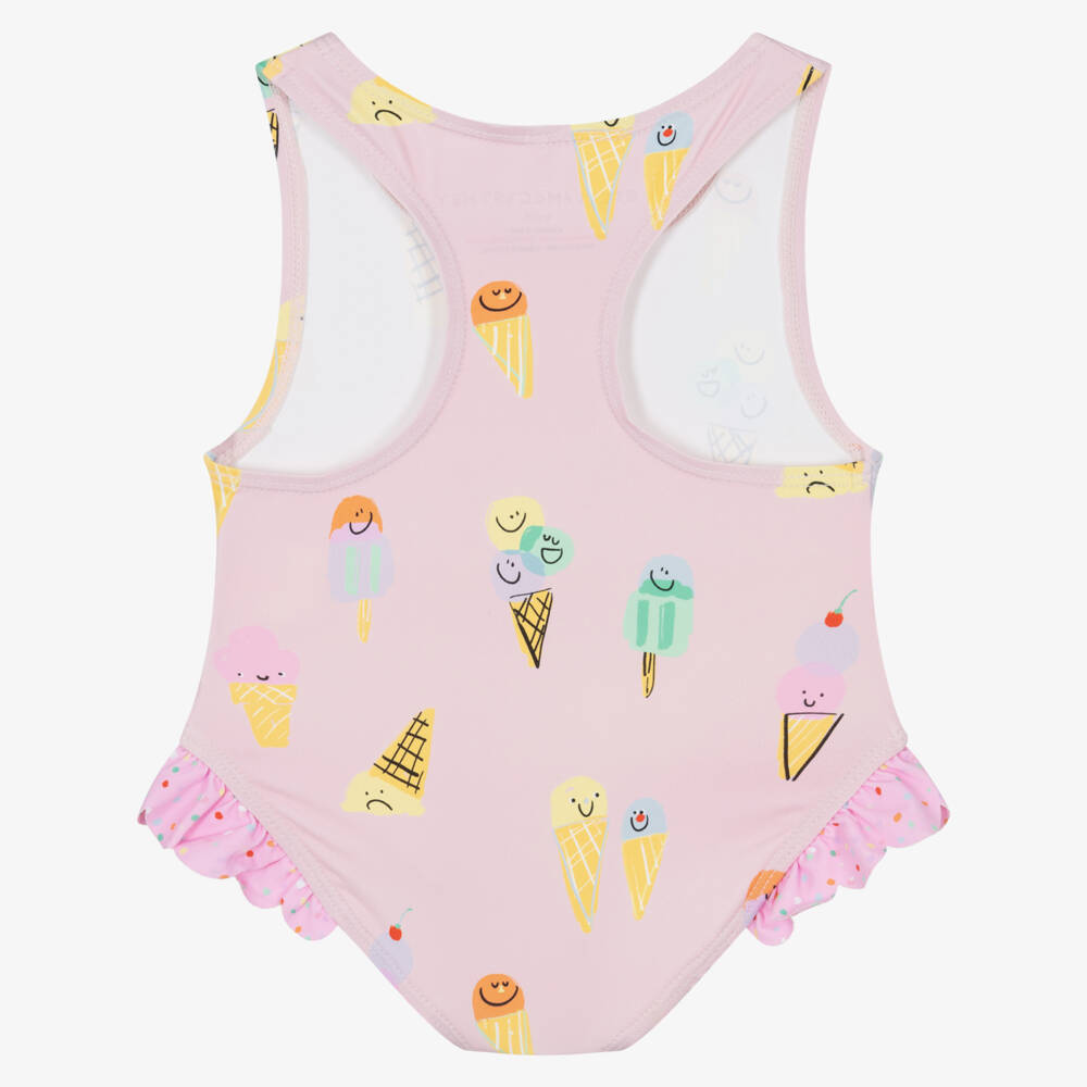 Stella McCartney Kids-Girls Ice Cream Pink Swimsuit UPF50+ | Childrensalon Outlet