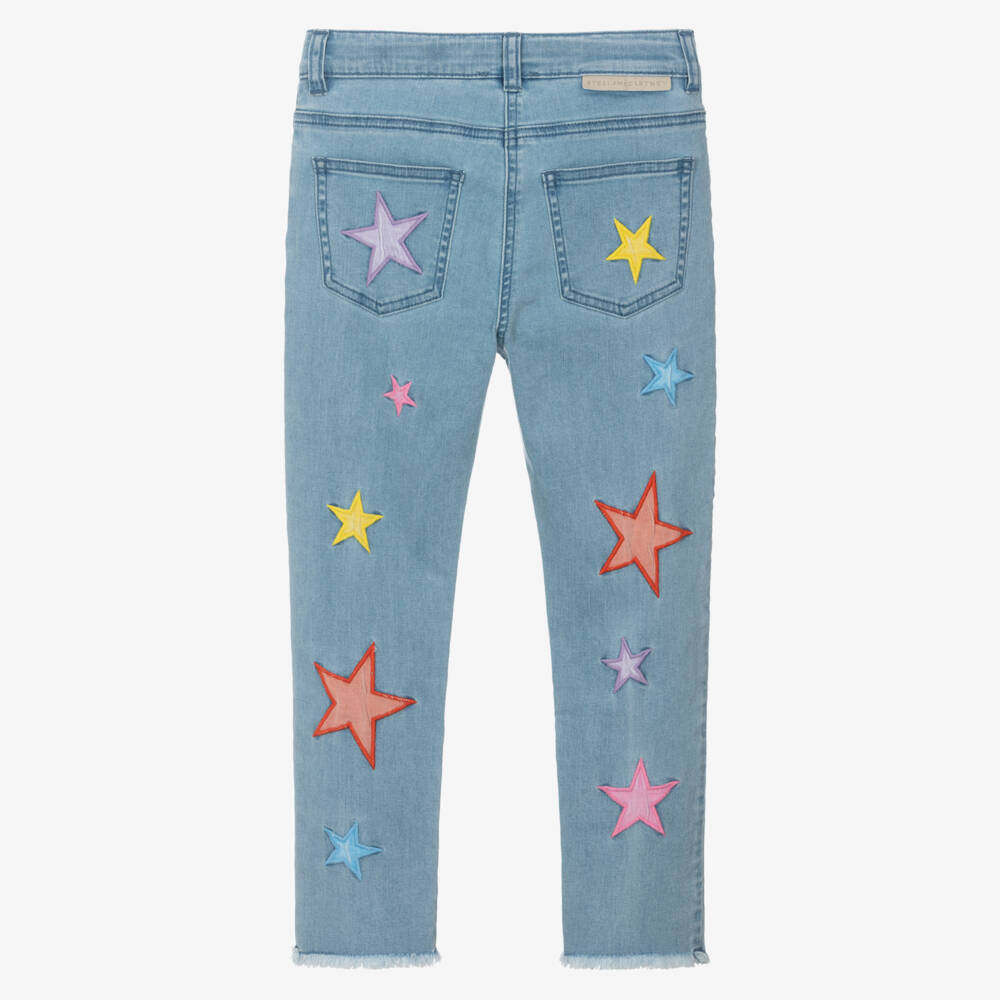 Stella McCartney Kids-بنطلون جينز نجمي بلون النيلي للبنات | Childrensalon Outlet