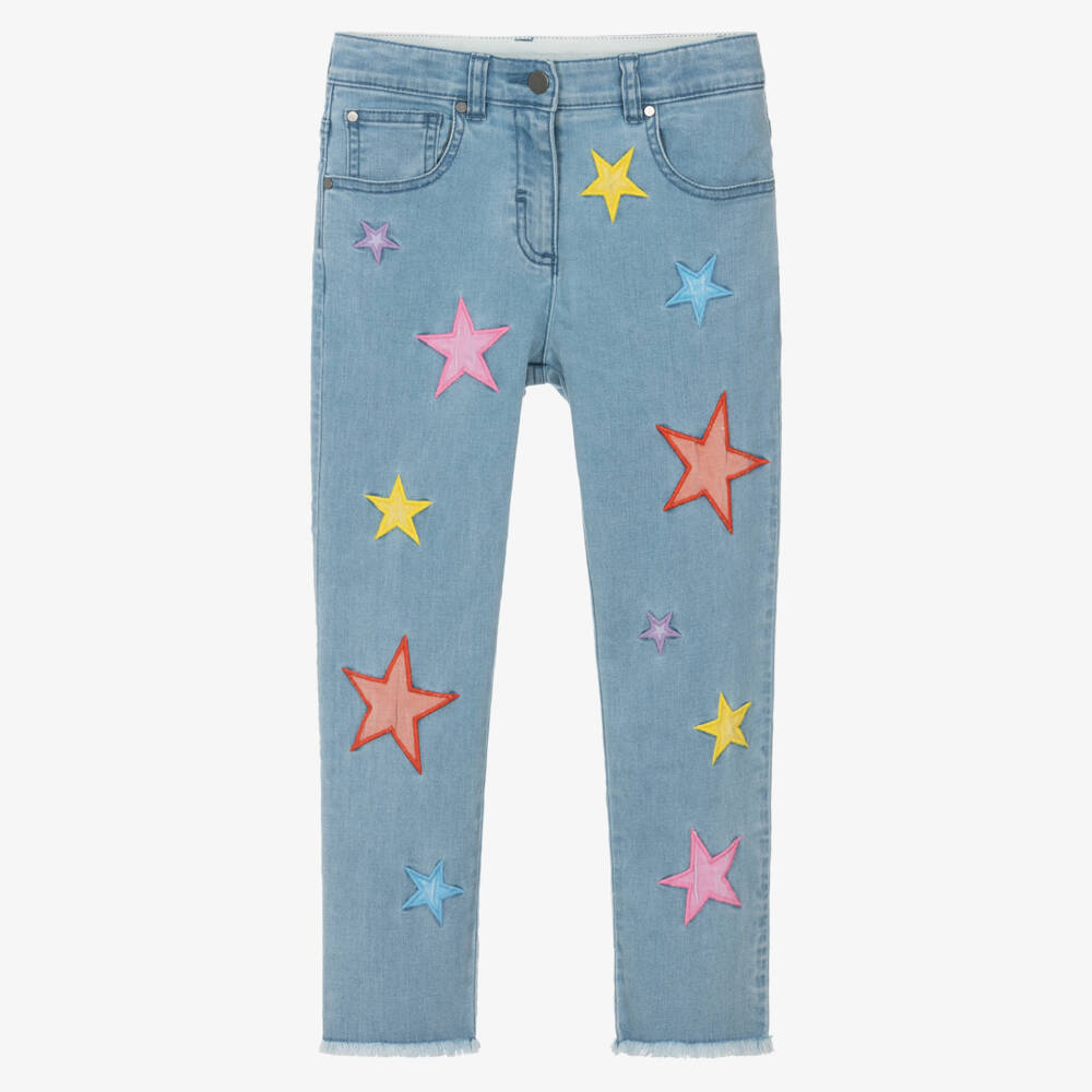 Stella McCartney Kids-Джинсы индиго со звездами для девочек | Childrensalon Outlet