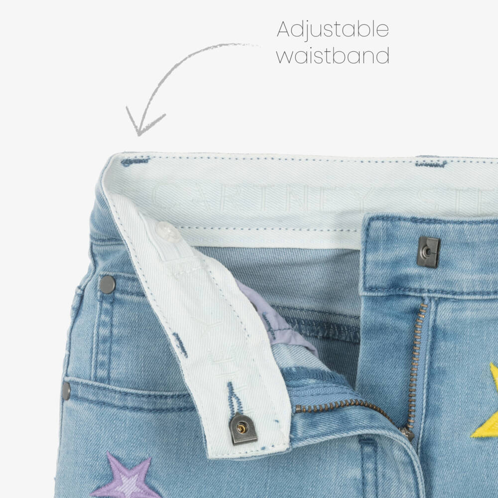 Stella McCartney Kids-بنطلون جينز نجمي بلون النيلي للبنات | Childrensalon Outlet