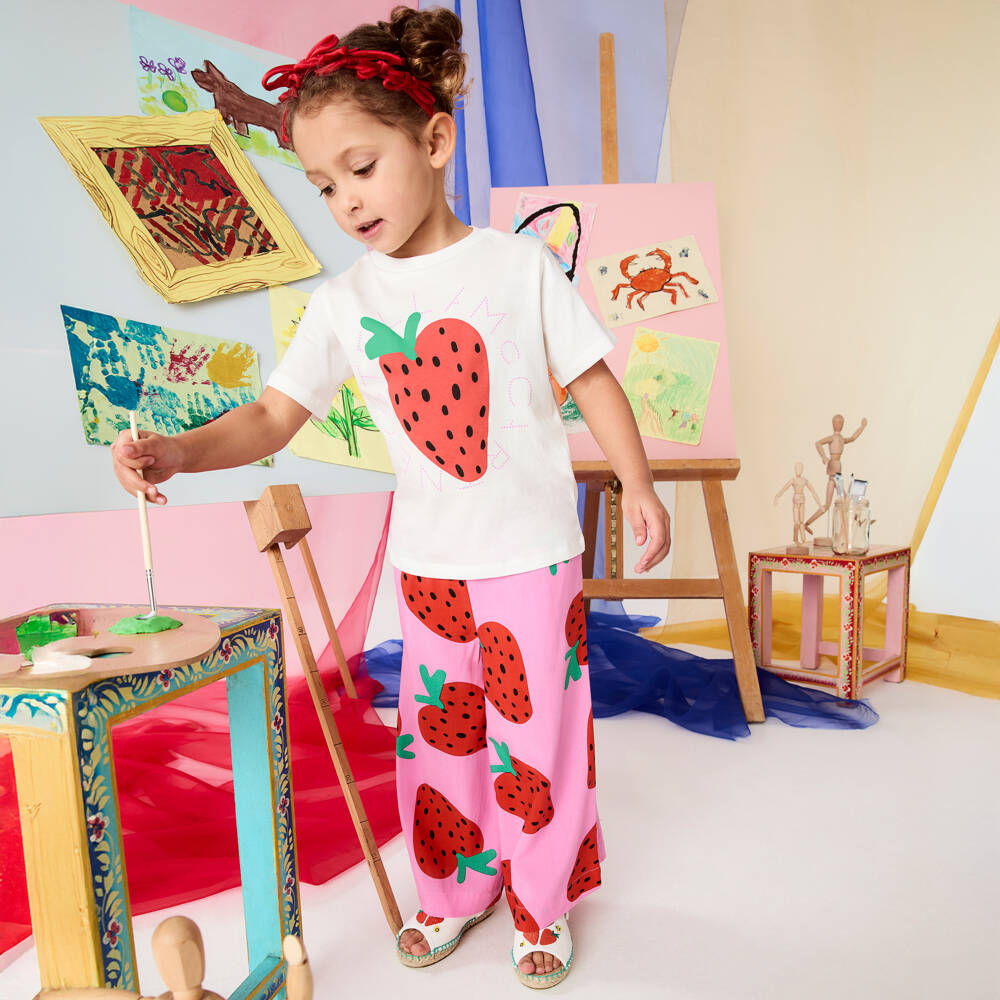 Stella McCartney Kids-Girls Ivory Berry Embroidered Espadrilles | Childrensalon Outlet