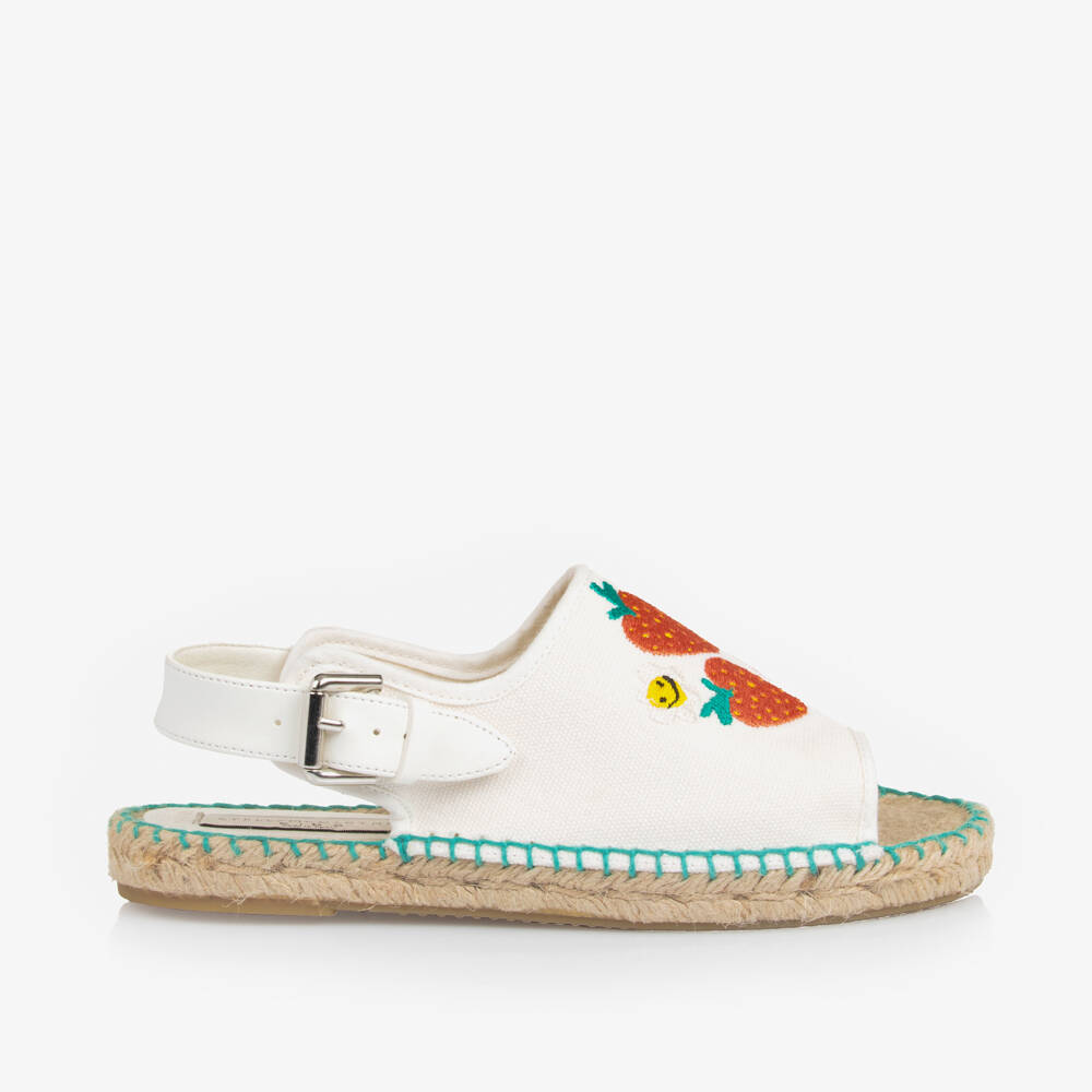 Stella McCartney Kids-Girls Ivory Berry Embroidered Espadrilles | Childrensalon Outlet
