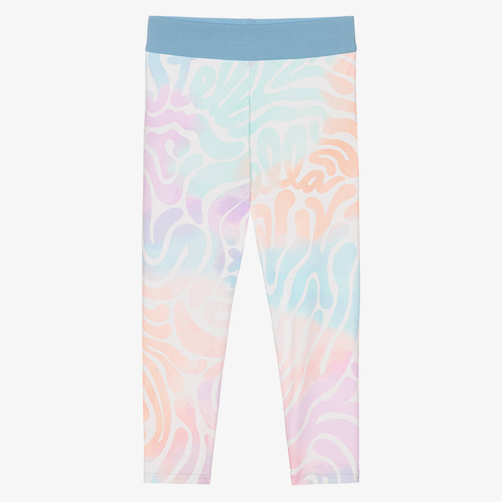 Stella McCartney Kids-Girls Ivory & Blue Leggings with Pastel Print | Childrensalon Outlet