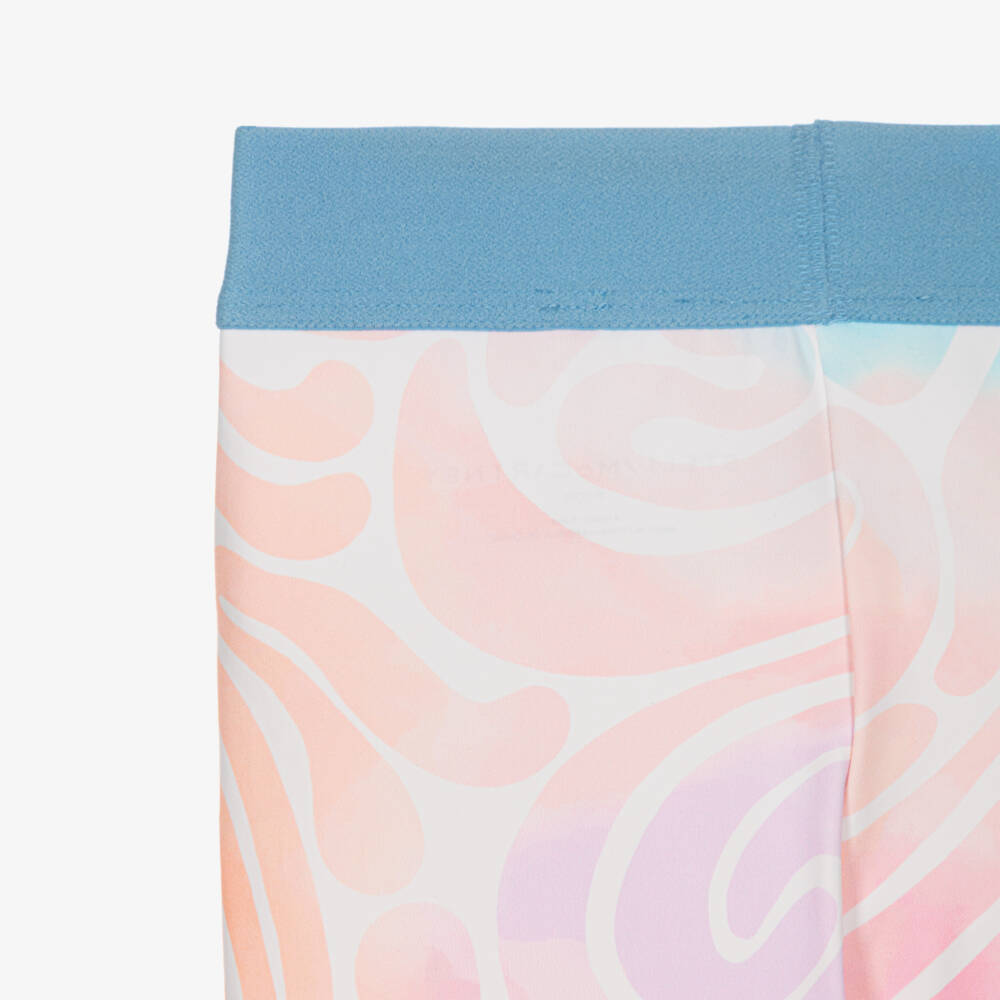 Stella McCartney Kids-Girls Ivory & Blue Leggings with Pastel Print | Childrensalon Outlet
