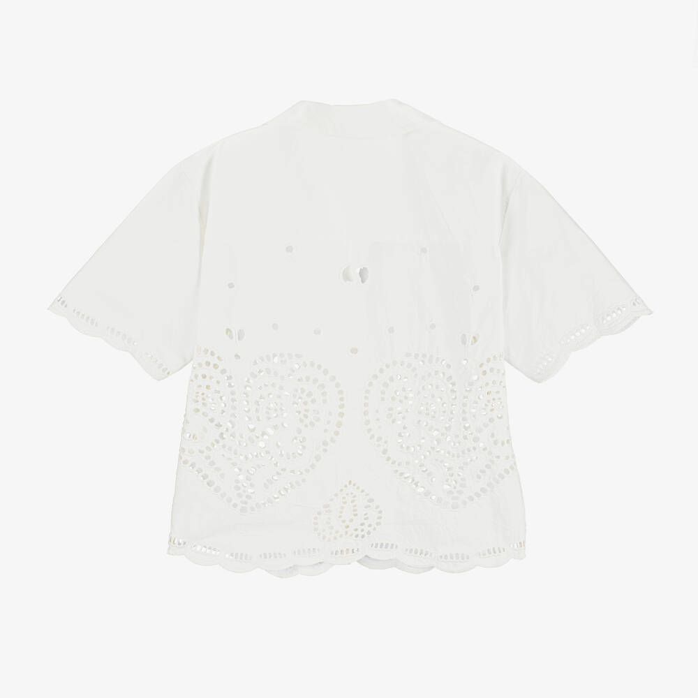 Stella McCartney Kids-Girls Ivory Broderie Anglaise Blouse   | Childrensalon Outlet
