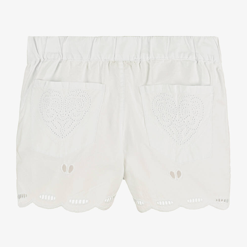 Stella McCartney Kids-Girls Ivory Broderie Anglaise Shorts | Childrensalon Outlet