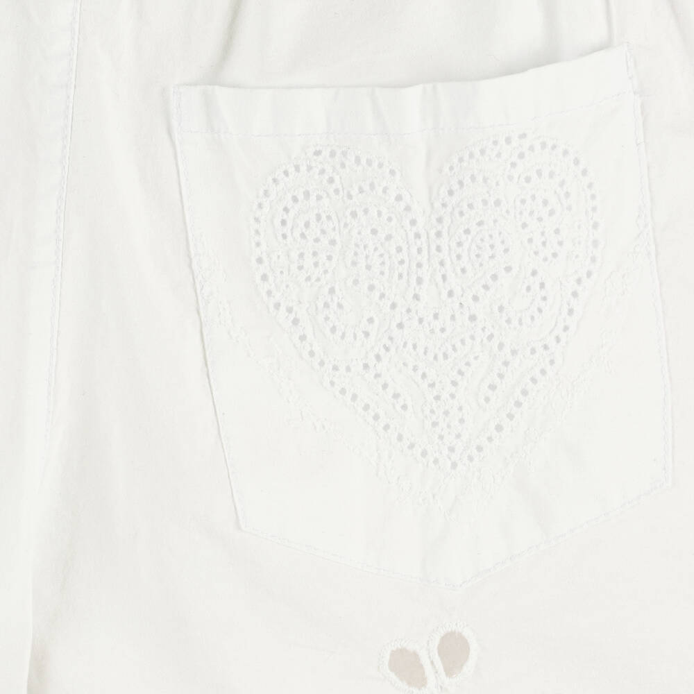 Stella McCartney Kids-Girls Ivory Broderie Anglaise Shorts | Childrensalon Outlet
