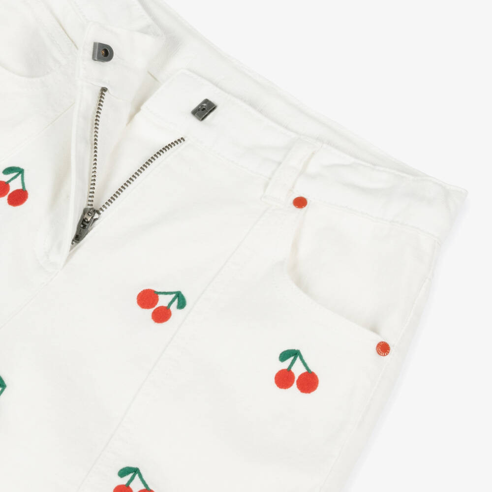 Stella McCartney Kids-بنطلون جينز عاجي مطرز بالكرز للبنات | Childrensalon Outlet