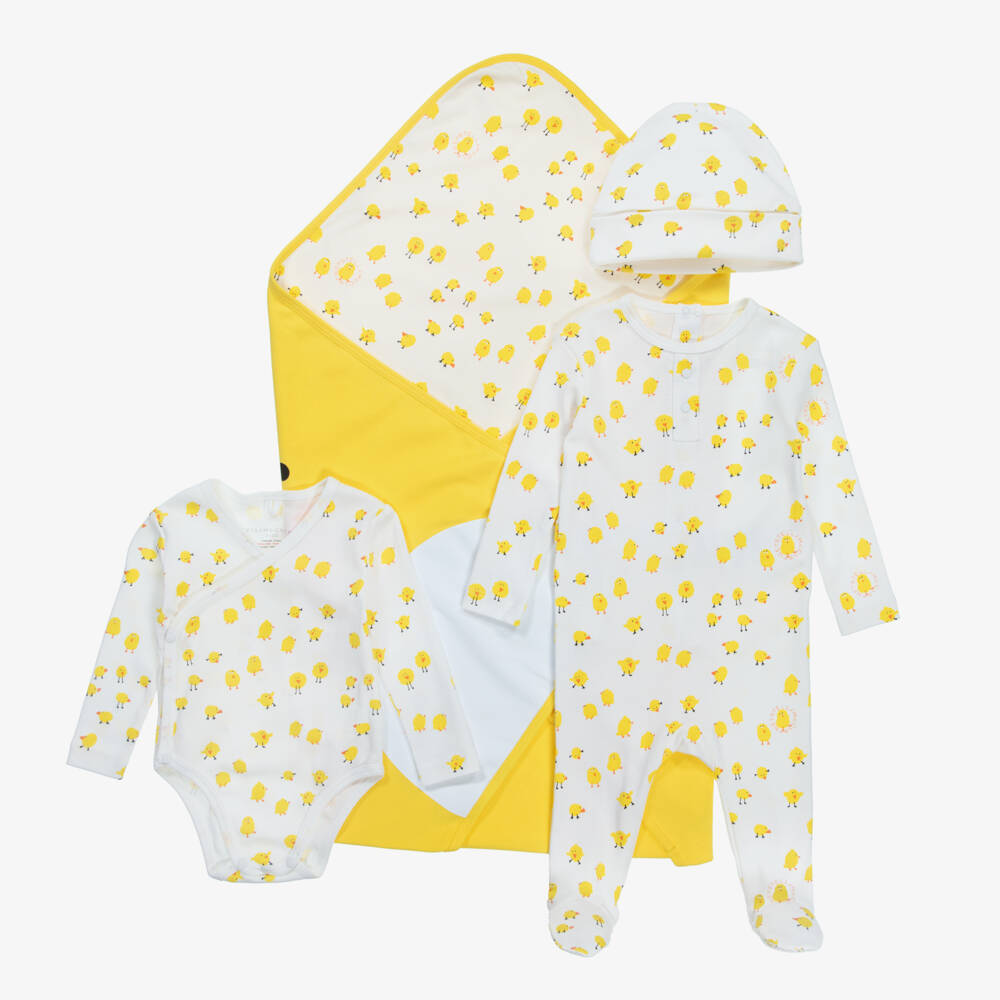 Stella McCartney Kids-Girls Ivory Chick Print Layette Set | Childrensalon Outlet