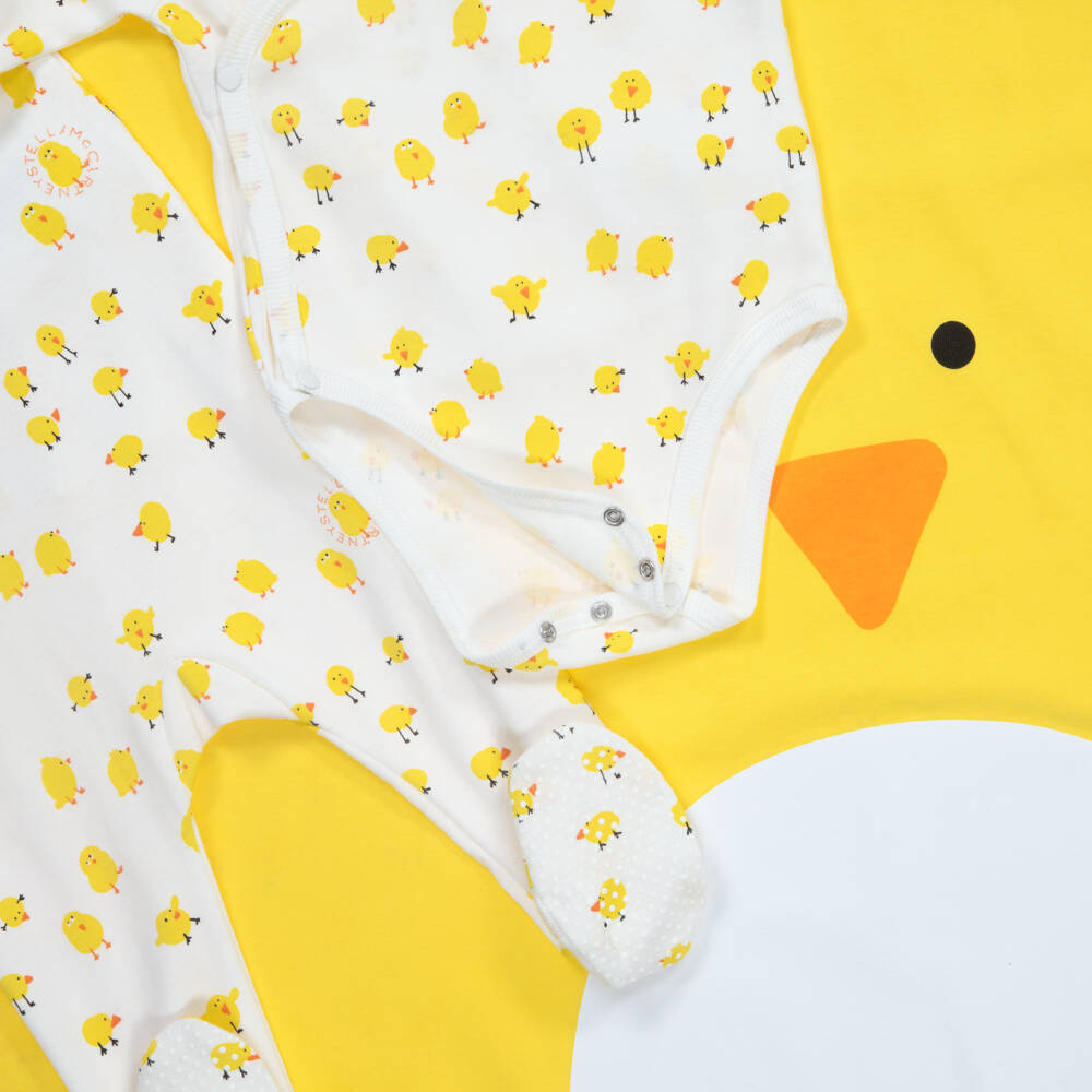 Stella McCartney Kids-Girls Ivory Chick Print Layette Set | Childrensalon Outlet