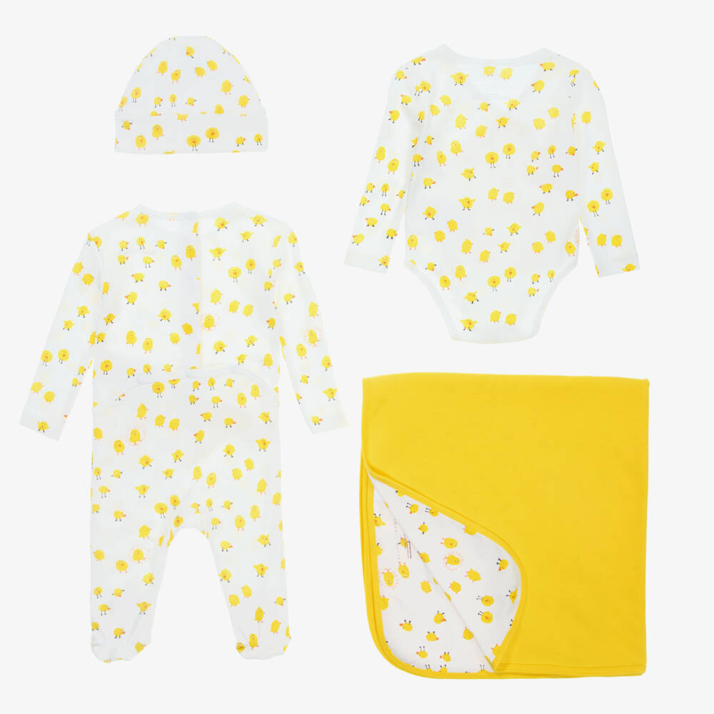 Stella McCartney Kids-Girls Ivory Chick Print Layette Set | Childrensalon Outlet