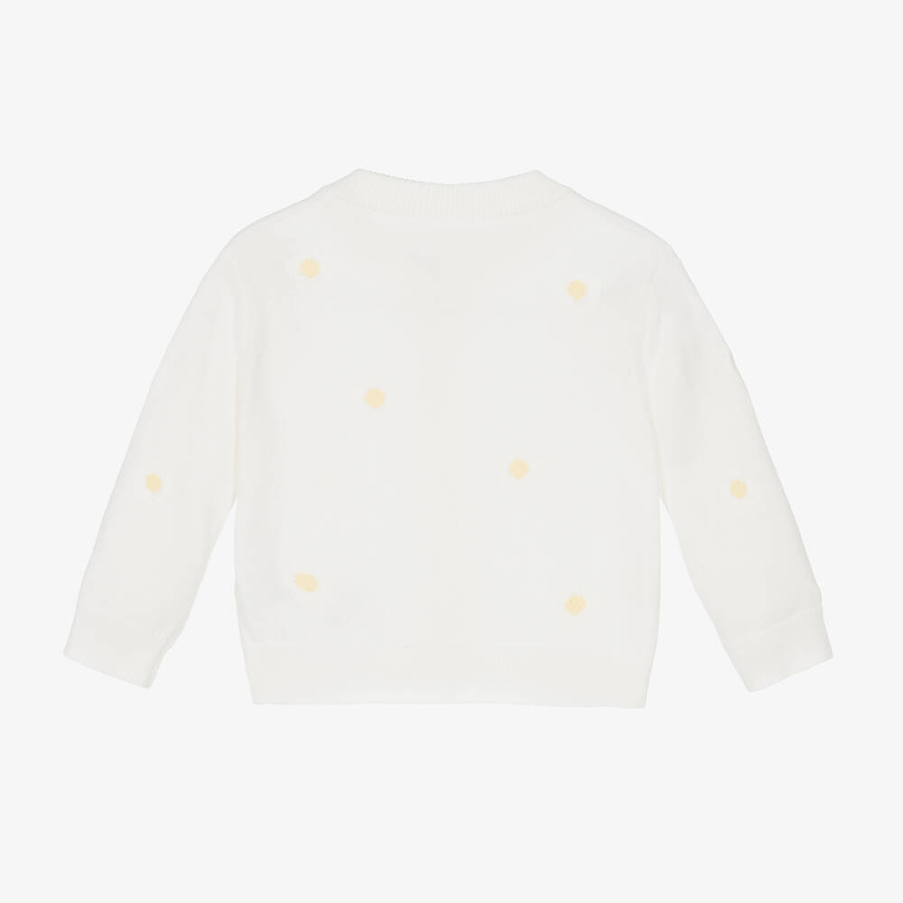 Stella McCartney Kids-Girls Ivory Cotton Daisy Cardigan | Childrensalon Outlet
