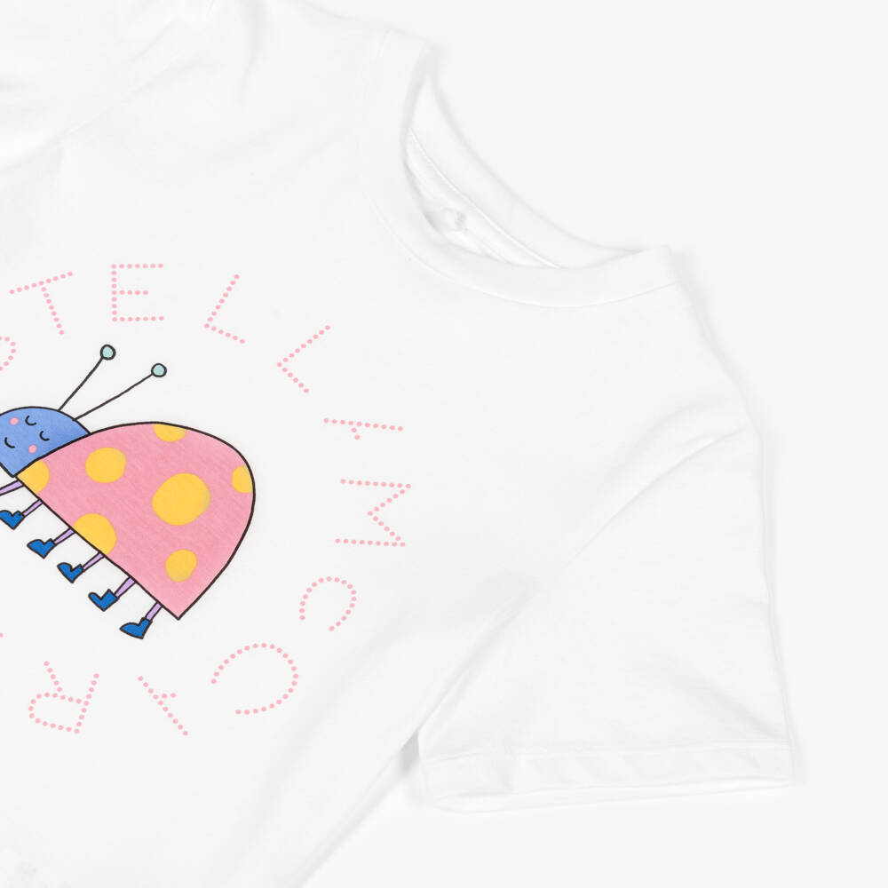 Stella McCartney Kids-Girls Ivory Cotton Ladybird T-Shirt | Childrensalon Outlet
