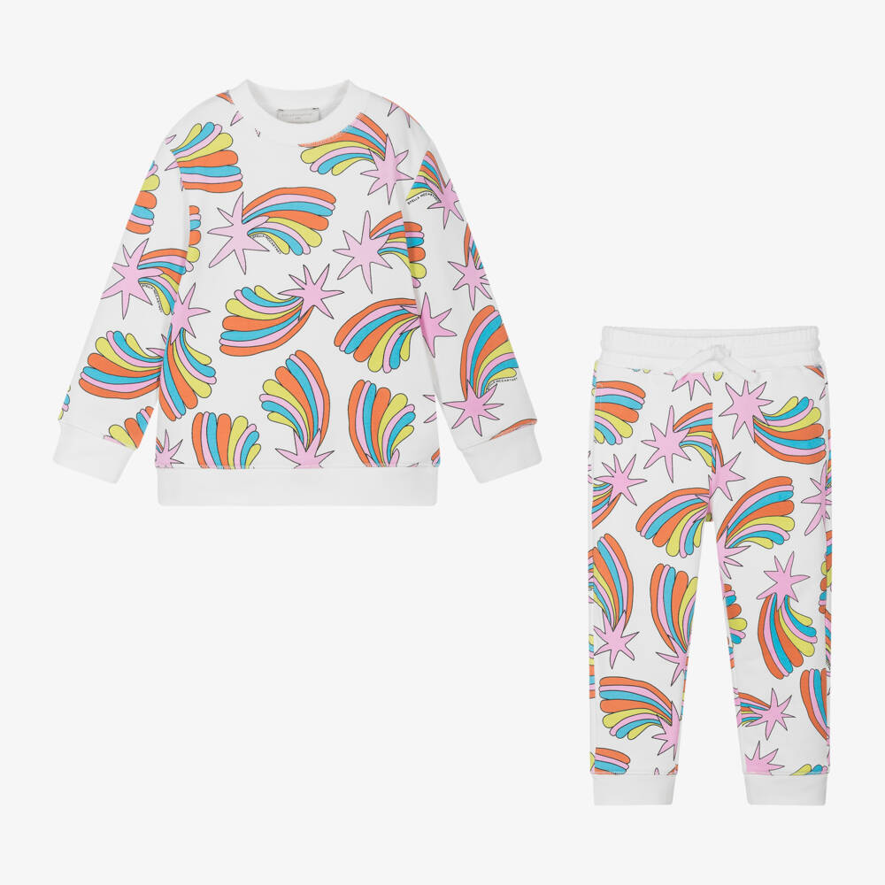 Stella McCartney Kids-بدلة رياضية قطن لون أبيض للبنات | Childrensalon Outlet