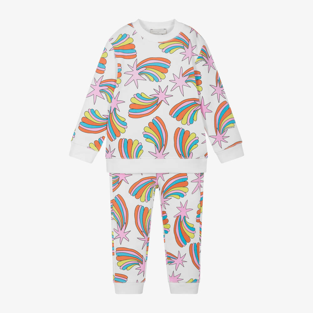 Stella McCartney Kids-Girls Ivory Cotton Loungewear Set | Childrensalon Outlet