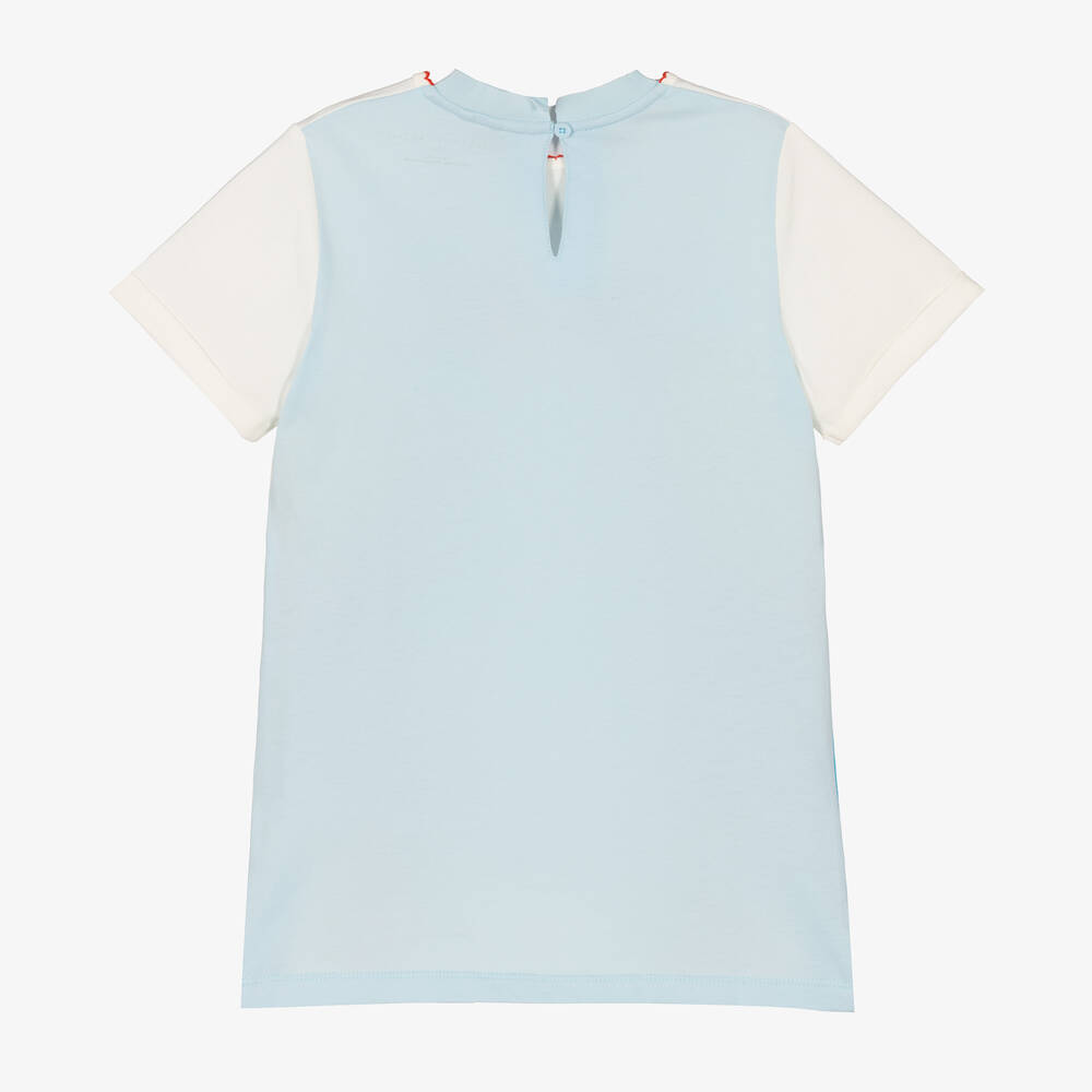 Stella McCartney Kids-Кремовое хлопковое платье с бахромой и попугаями | Childrensalon Outlet