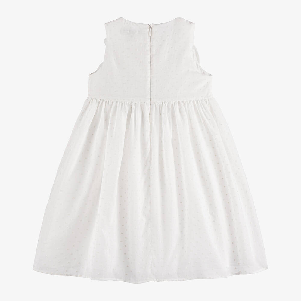 Stella McCartney Kids-Girls Ivory Cotton Ruffle Dress | Childrensalon Outlet