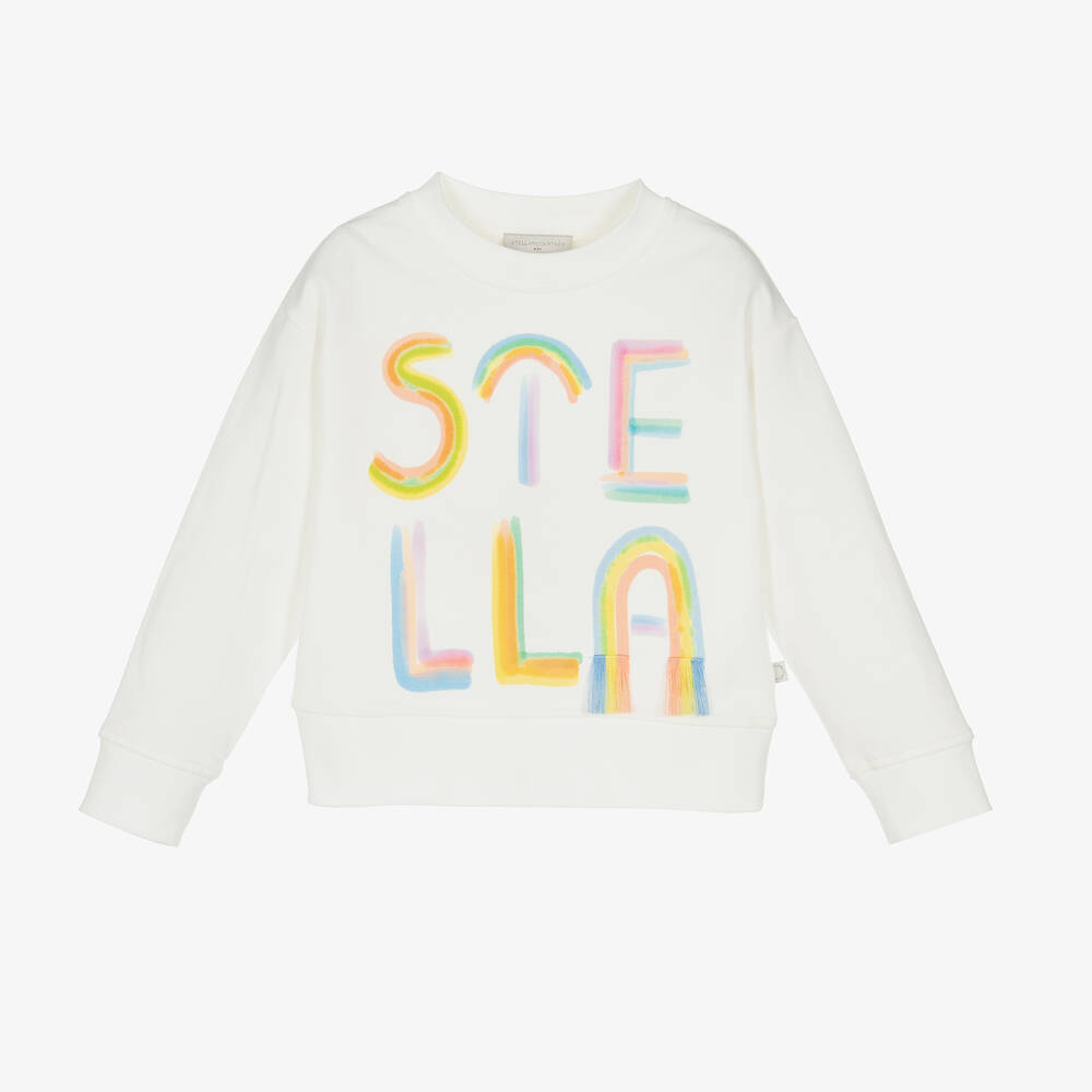 Stella McCartney Kids - Girls Ivory Cotton Sweatshirt | Childrensalon