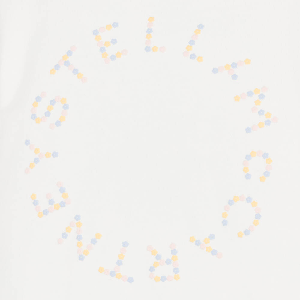 Stella McCartney Kids-Girls Ivory Cotton Sweatshirt with Embroidered Flower Logo | Childrensalon Outlet