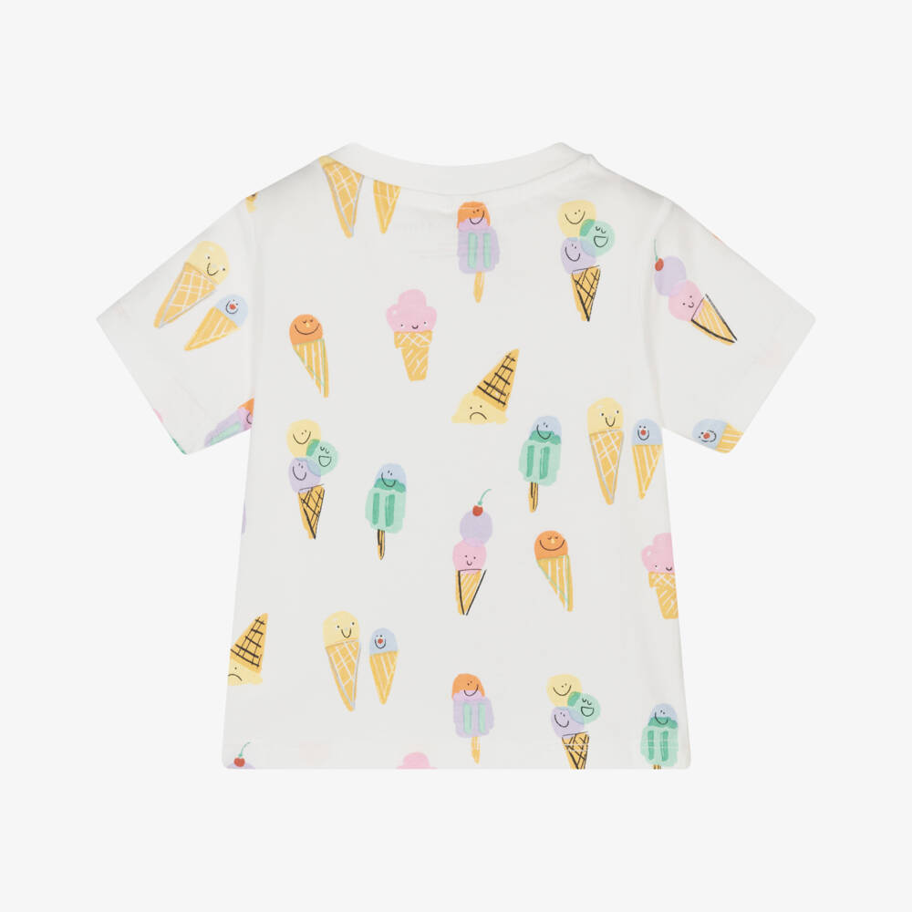 Stella McCartney Kids-Girls Ivory Cotton Sweet Treat Tee | Childrensalon Outlet
