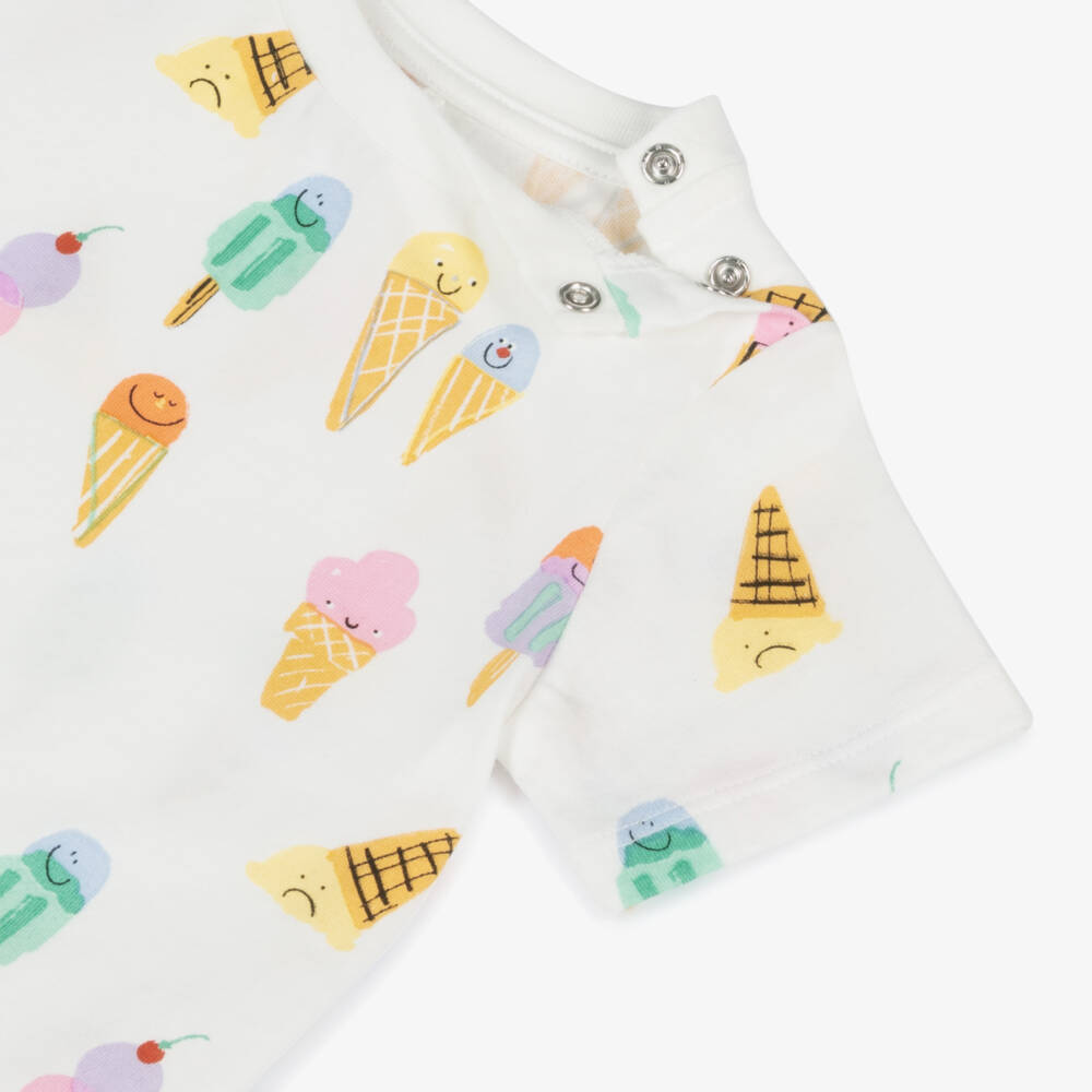 Stella McCartney Kids-Girls Ivory Cotton Sweet Treat Tee | Childrensalon Outlet