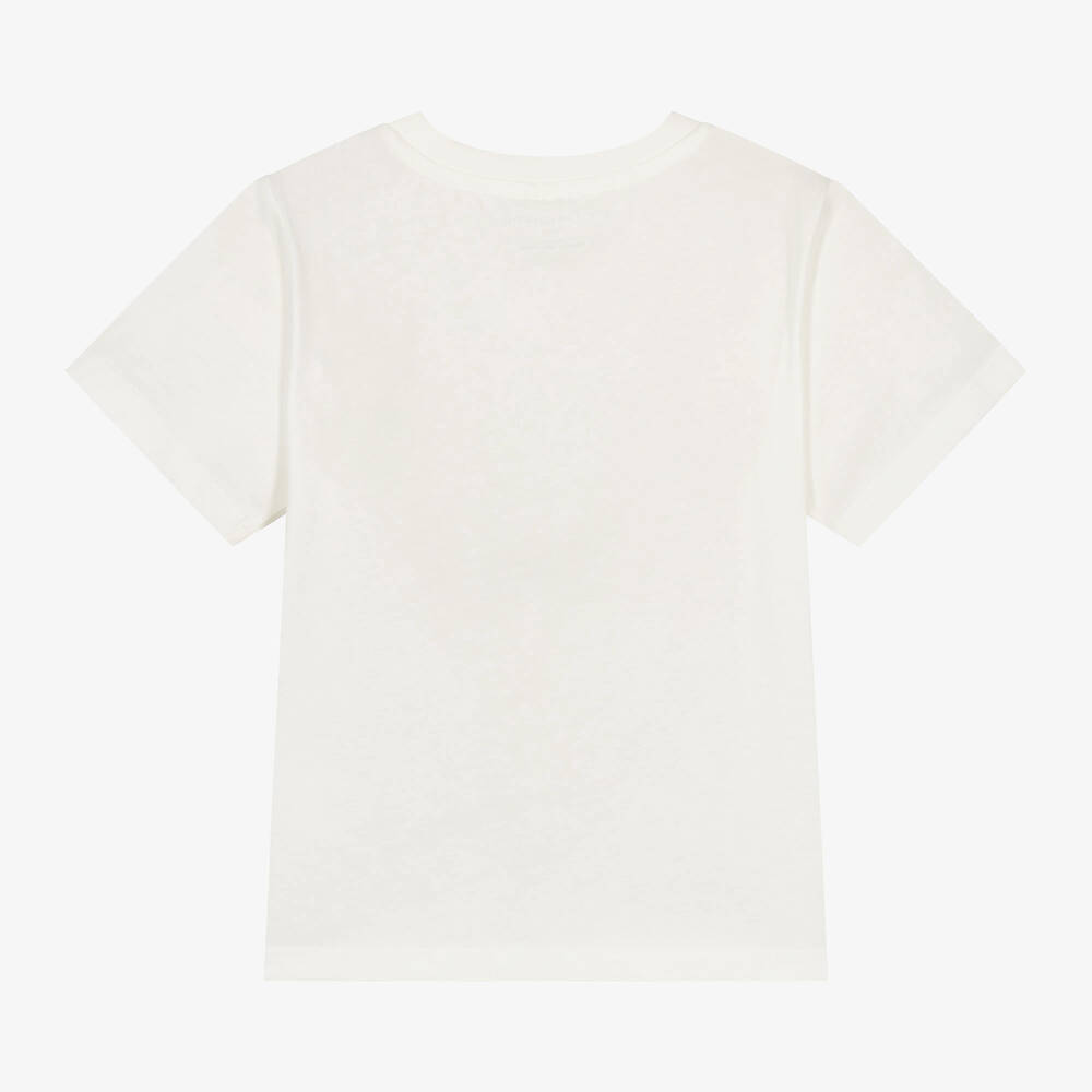 Stella McCartney Kids-Кремовая хлопковая футболка для девочек | Childrensalon Outlet